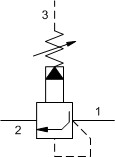 Клапан последовательности непрямого действия (с пилотным управлением), антишоковый (с пологой характеристикой), тарельчатый, с дренажом (порт 3) SUN